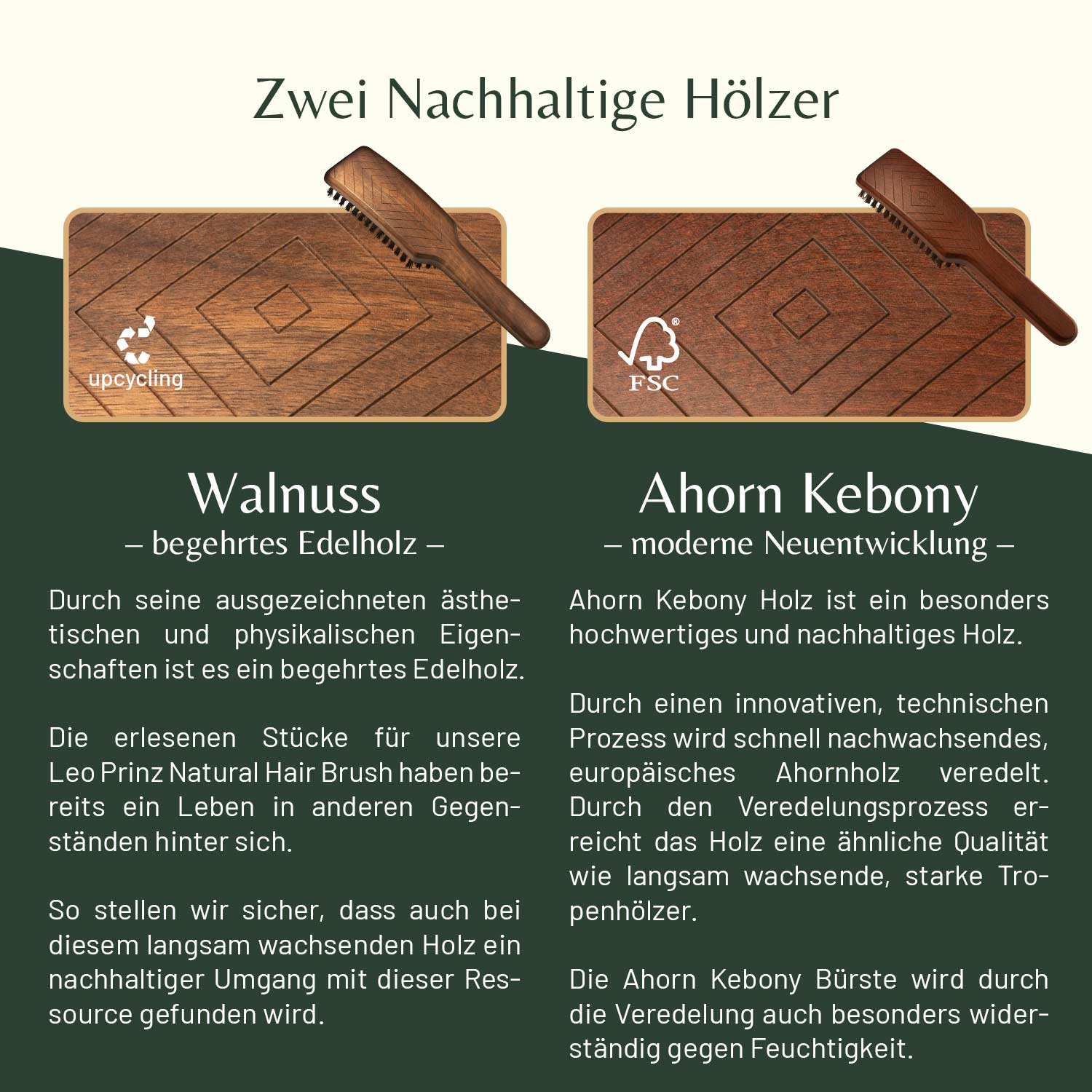 Nachhaltige Hölzer für unsere Haarbürsten