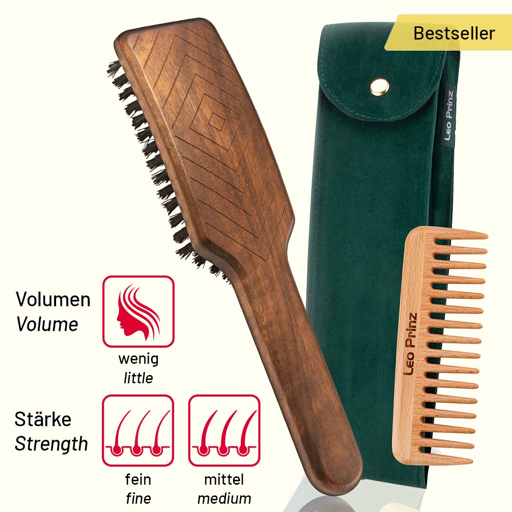 Natural Hair Brush M3 im Set